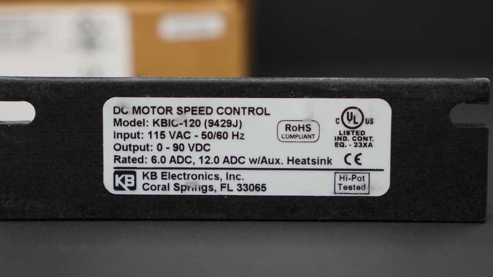 KB Electronics KBIC-120 SCR DC Motor Speed Control 9429J 3