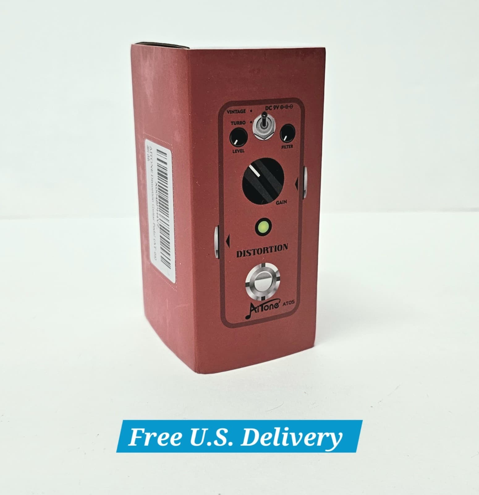 AITONE Distortion Pedal Mini Electric Guitar Effect w/2 Modes True Bypass At-05