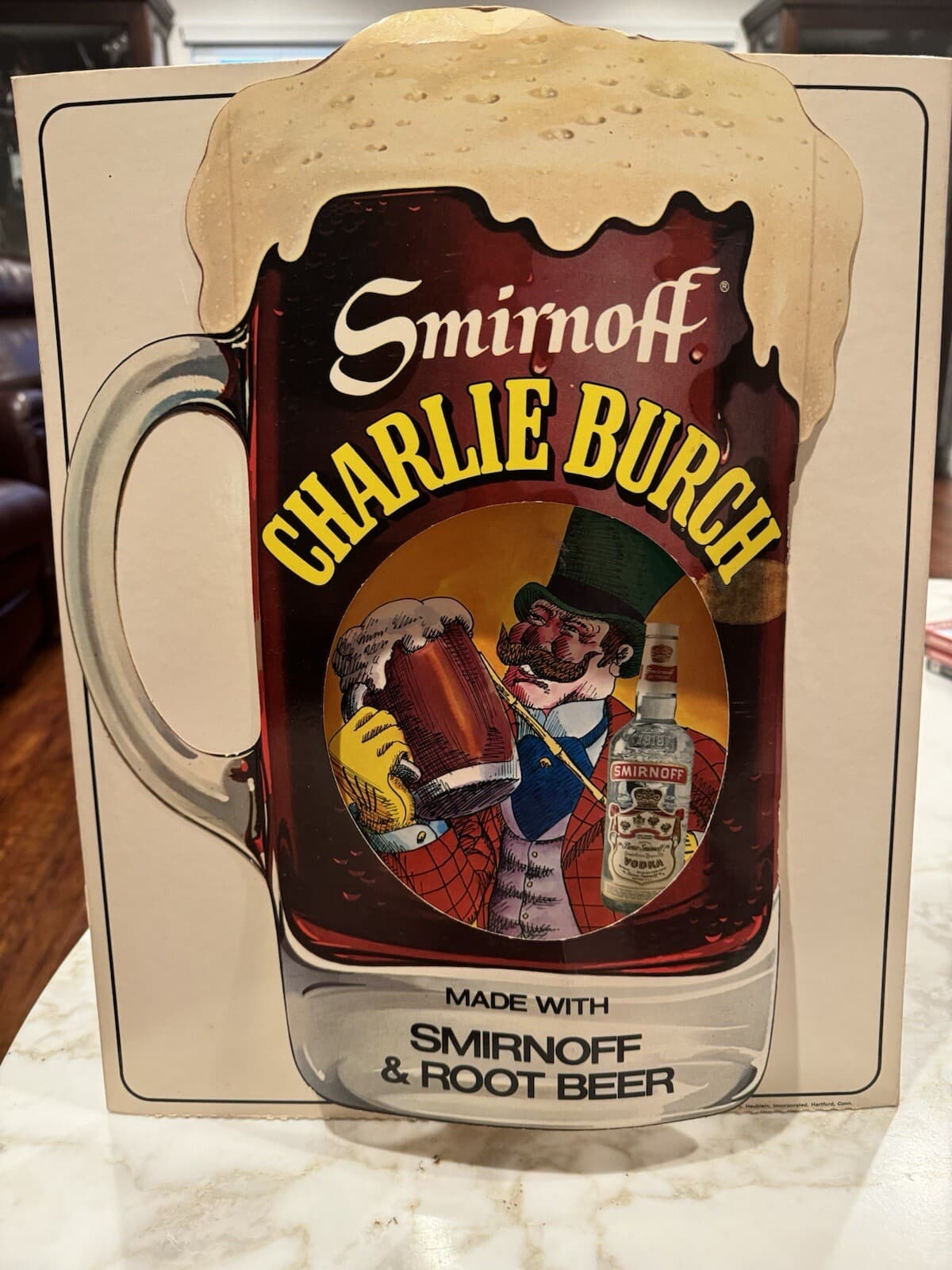 Vintage 1975 Charlie Burch Smirnoff Root Beer TableTop 3-D Standing Advertisment 2