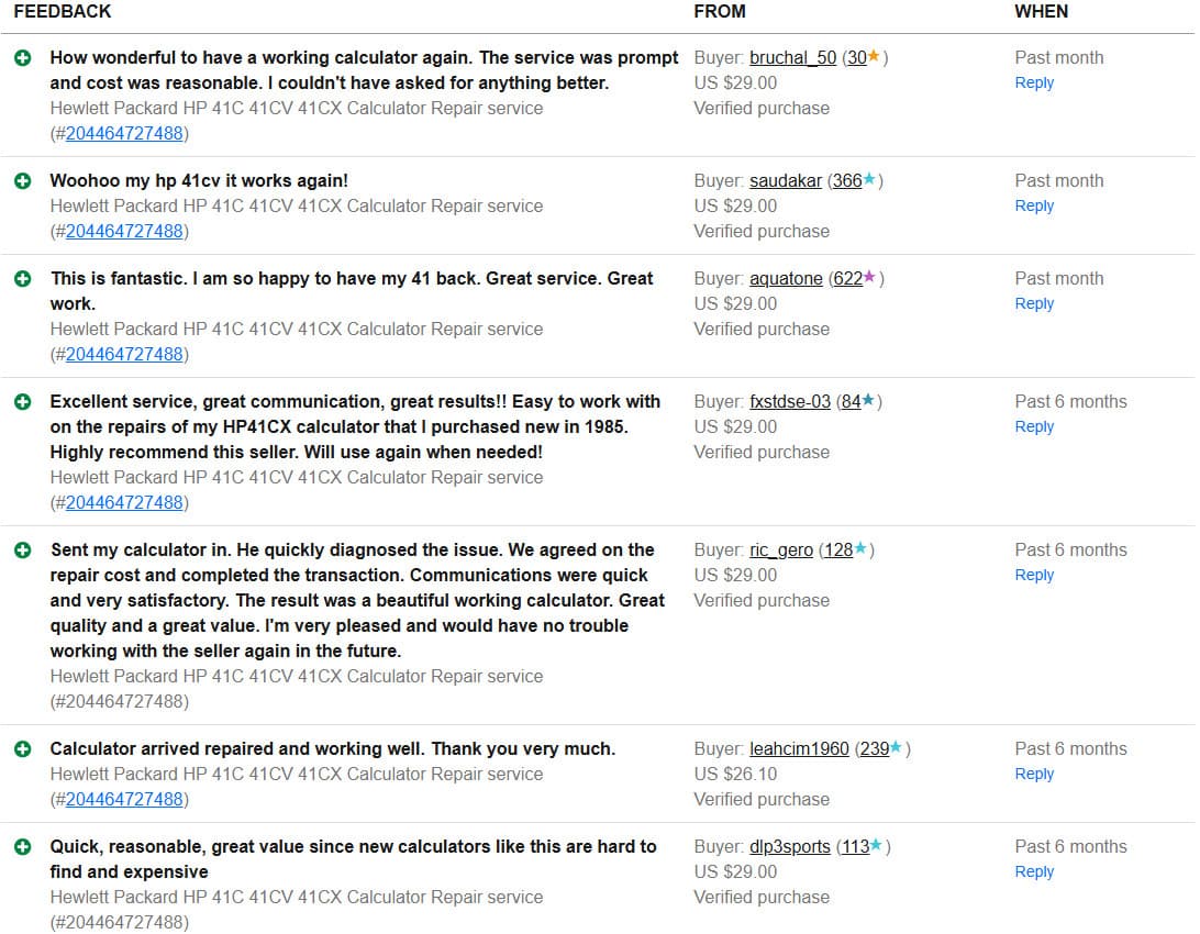 Hewlett Packard HP 41C 41CV 41CX Calculator Repair service 3