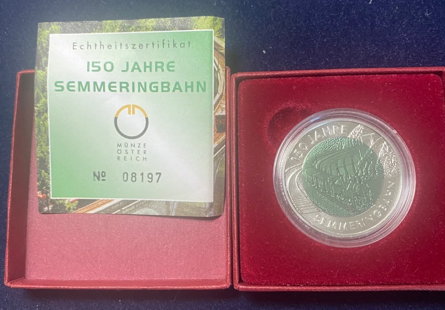 Austria 25 Euro 2004 150 Years Semmering Railway Silver Niobium. Serial#08197 4