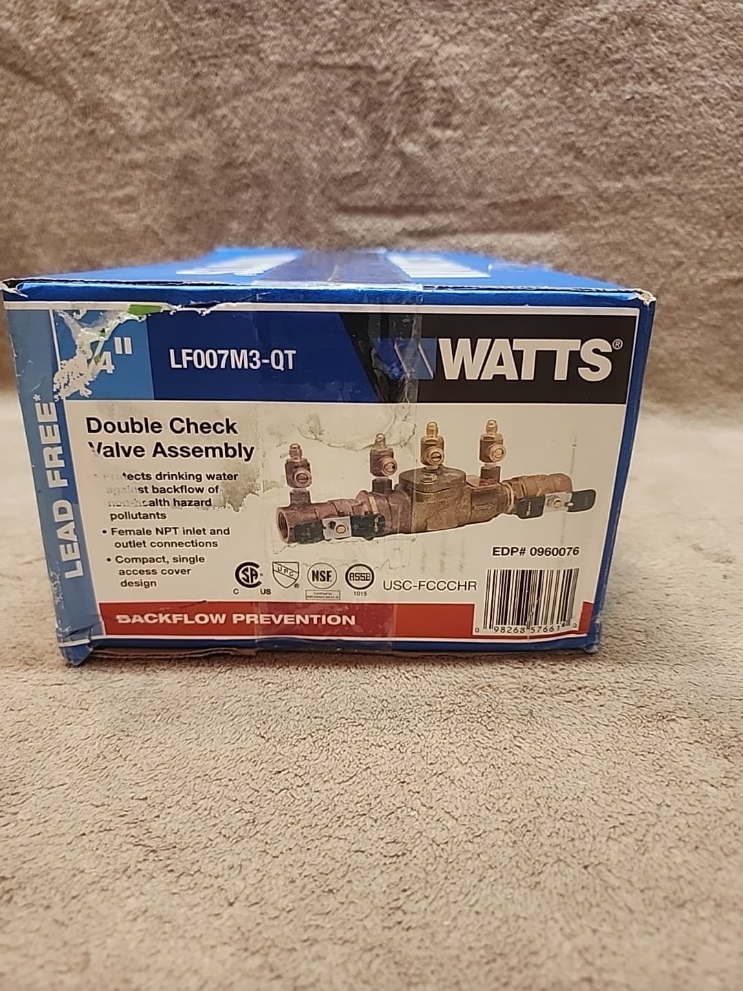 Watts Double Check Valve Assembly 3/4" LF007M3-QT Back Flow Prevention 2
