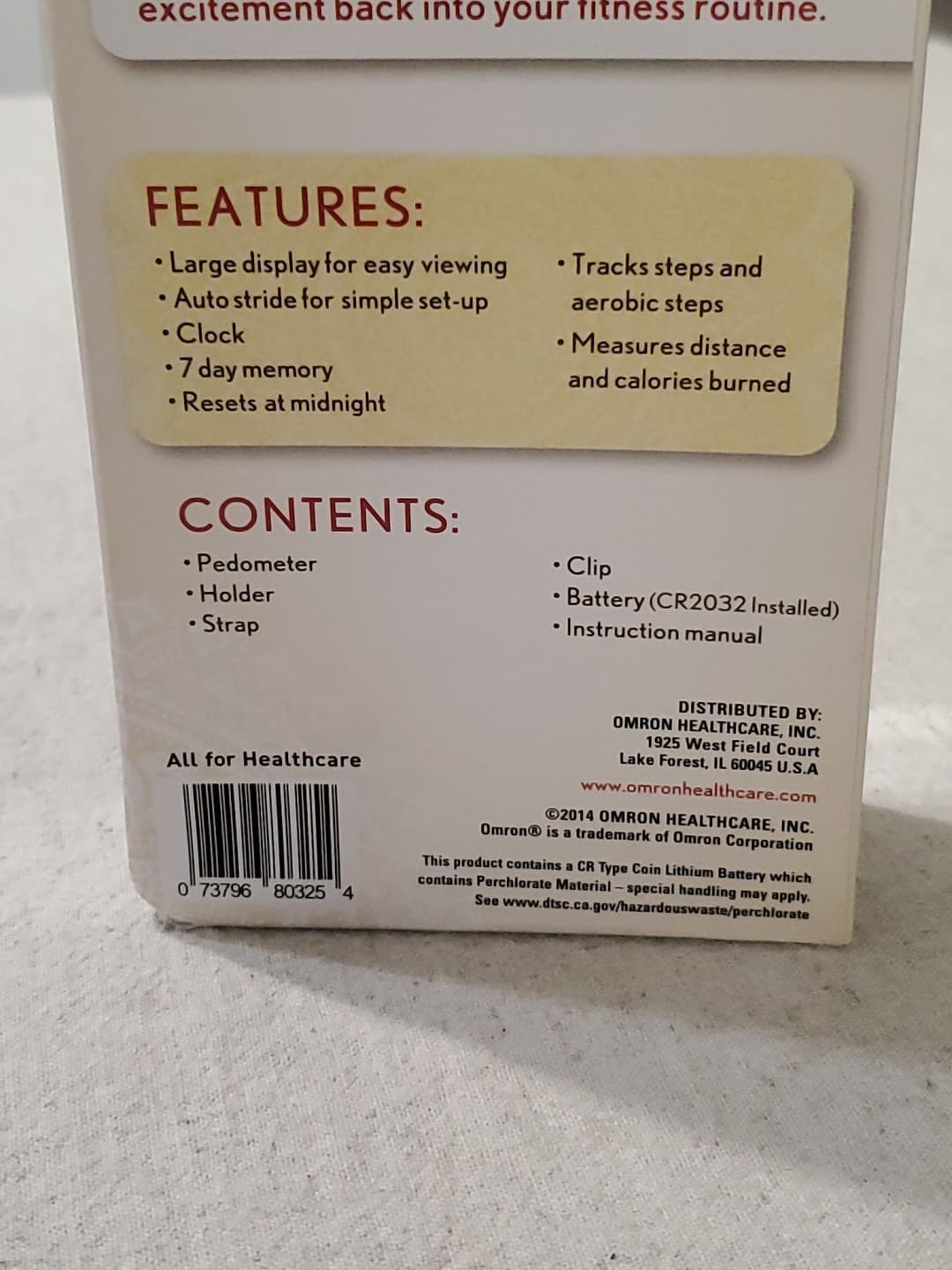 OMRON HJ325 Alvita Ultimate Pedometer, Blue Tracks Steps Calories Distance New 6