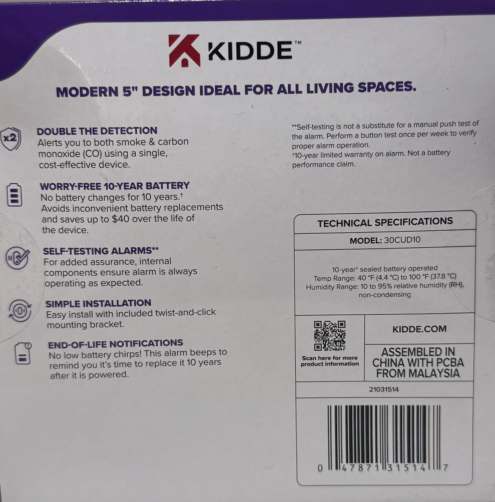 KIDDE Detect Smoke + Carbon Monoxide Alarm 2