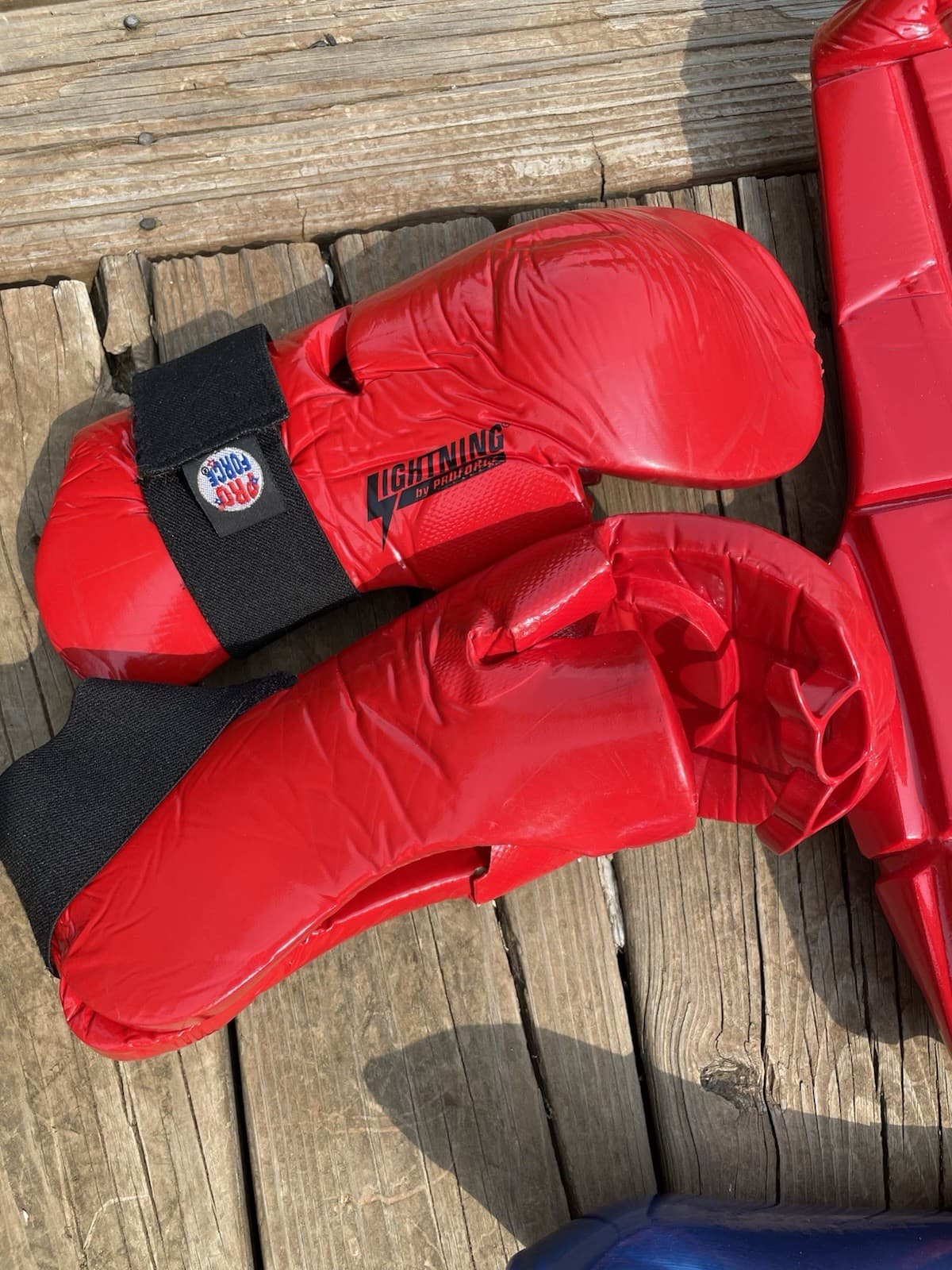 Lot of ProForce Lightning Martial Arts Sparring Gear, Foot, 2 Hand, 1 Chest Pad 6