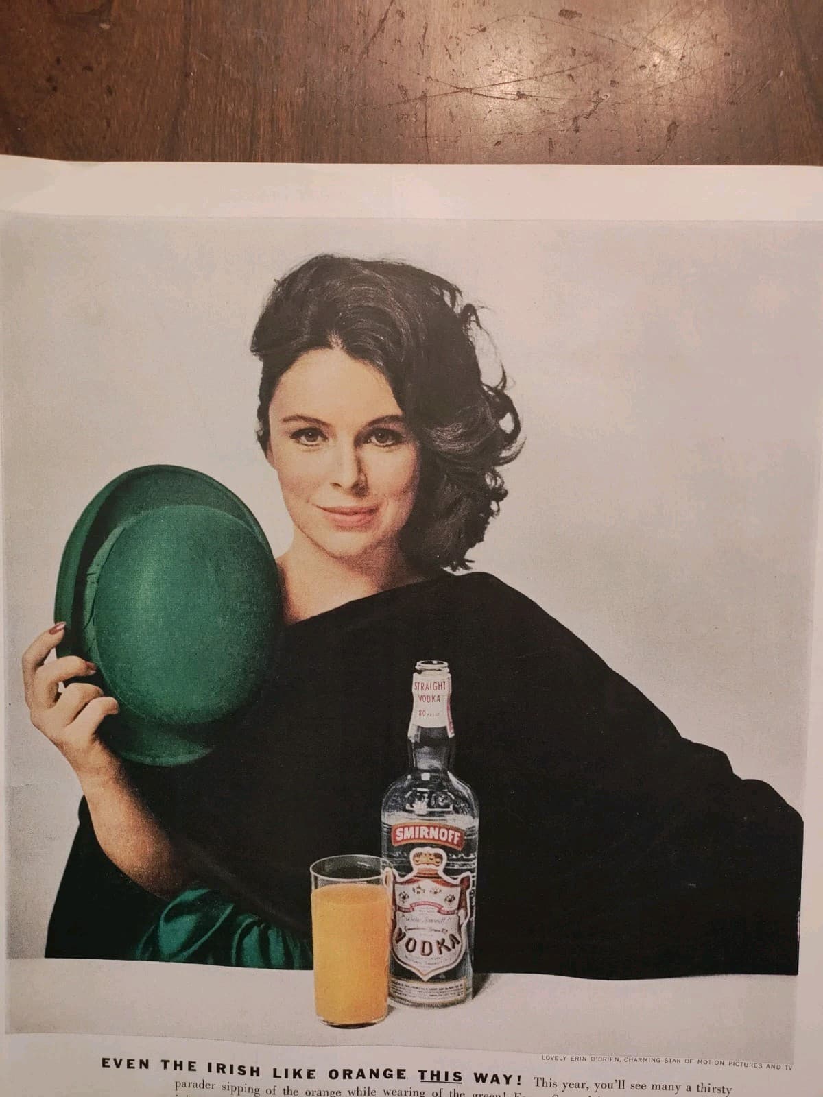 Smirnoff Vodka Vintage Magazine Ad Nice Image Featuring Erin O'Brien  2