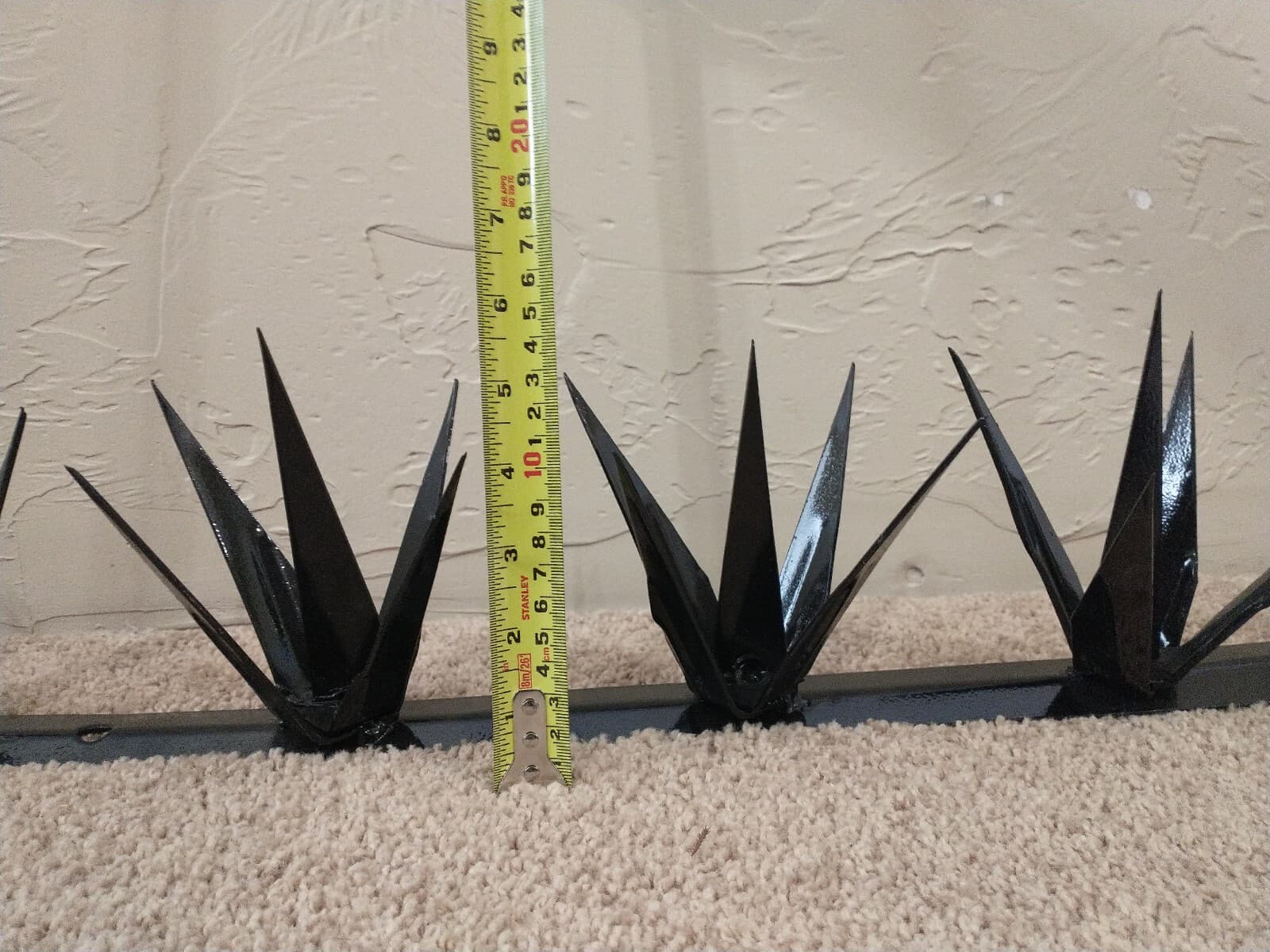 Steel Security Wall Spikes, Anti-Climb Metal 3.25 feet long total,  5" tall 2