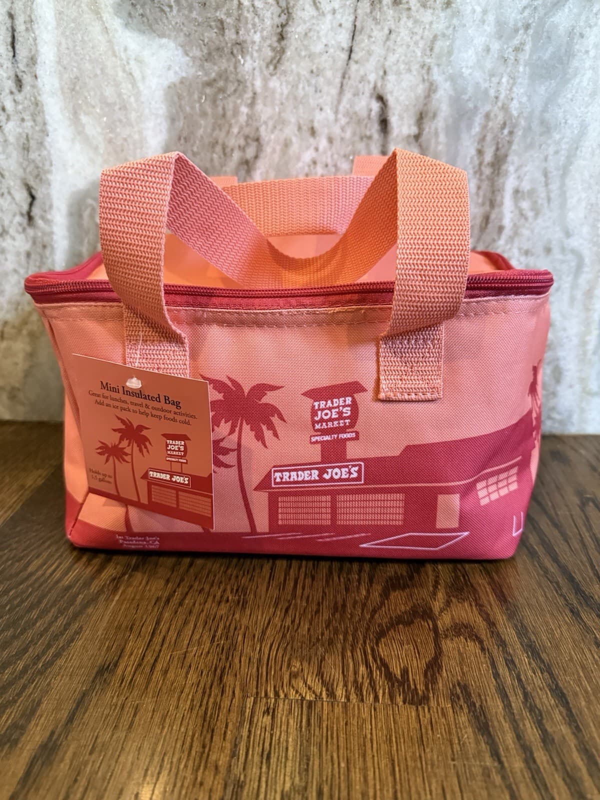 Trader Joe's Bag PEACH Mini Insulated Tote Bag NEW Quick Free Shipping