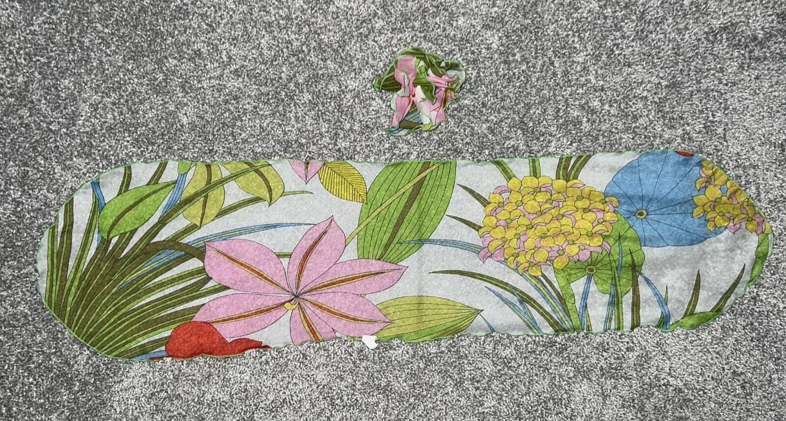 Vintage Neck Scarf With Clip Holder Nylon Floral Made in USA 3