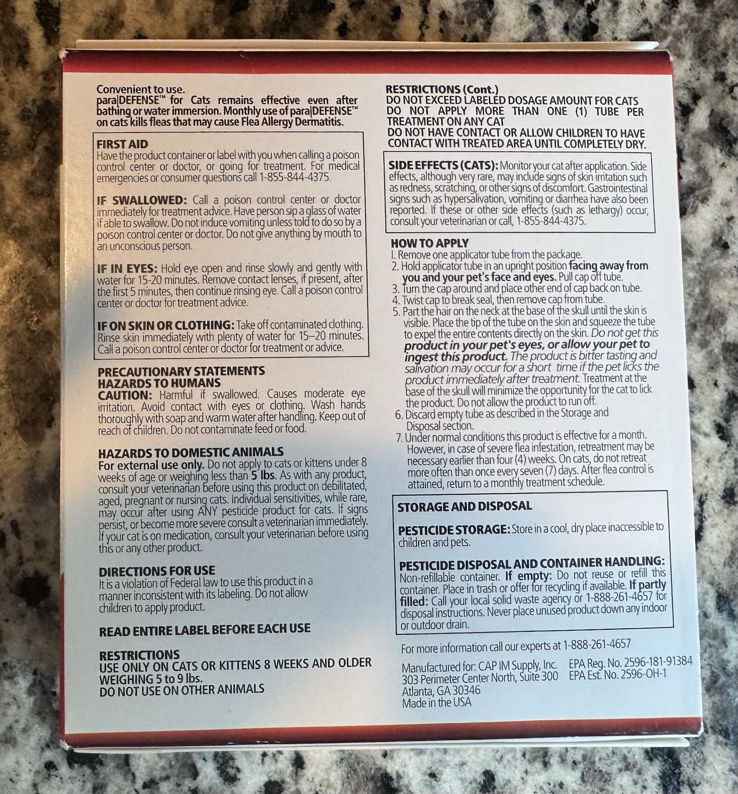 ParaDefense Flea Treatment for Cats 5-9 lbs, 4-Month Supply 2