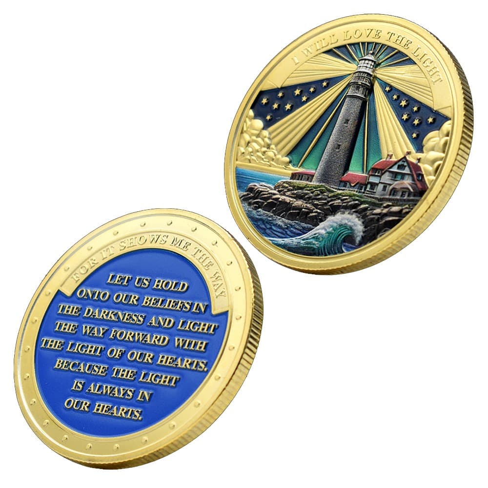 Light Ocean Gold Plated Challenge Coin Art Crafts Commemorative Medal Ornament 5