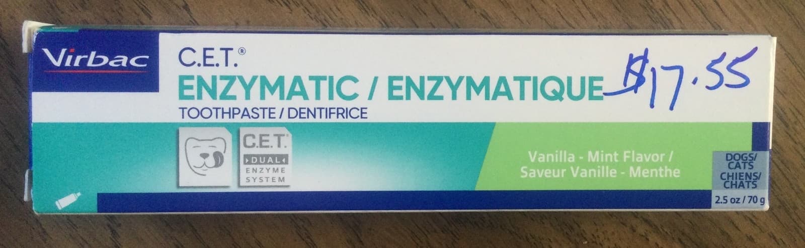 Virbac C.E.T. Enzymatic Toothpaste Cats/Dogs Vanilla Mint Flavor 2.5oz NEW
