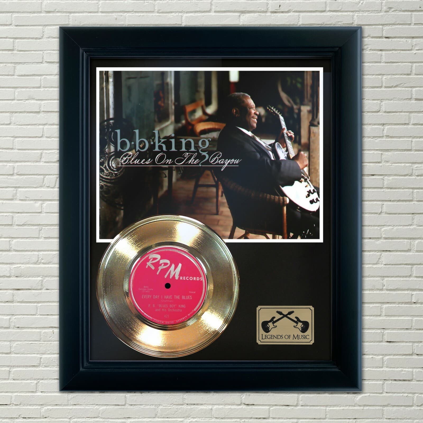 B. B. King "Everyday I Have The Blues" Framed 45 Gold Record Display