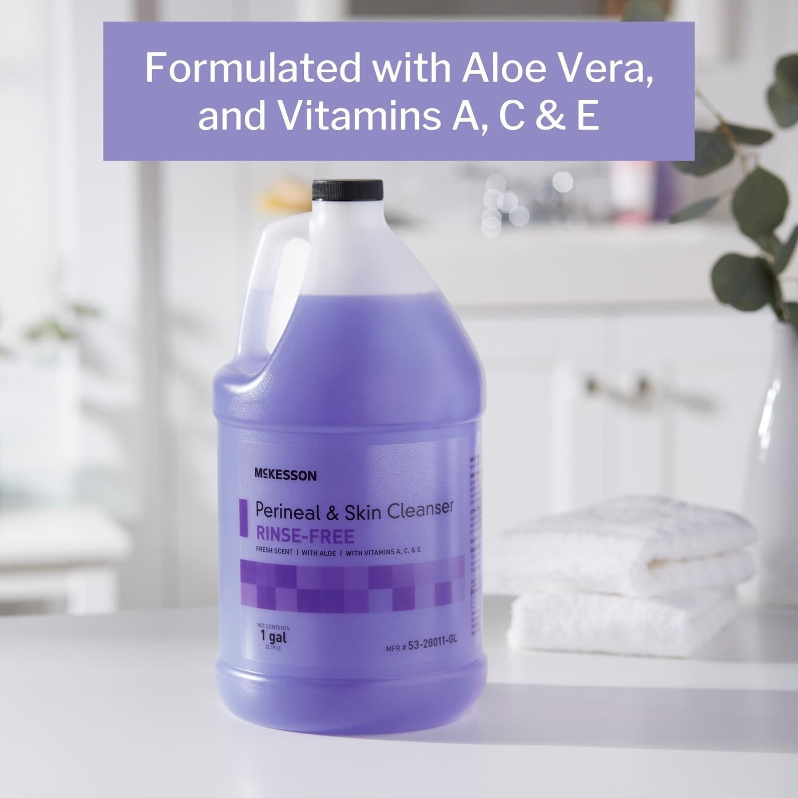 McKesson Perineal Wash Rinse-Free Fresh Scent Liquid Skin Cleanser 1 Gal 1 Jug 3