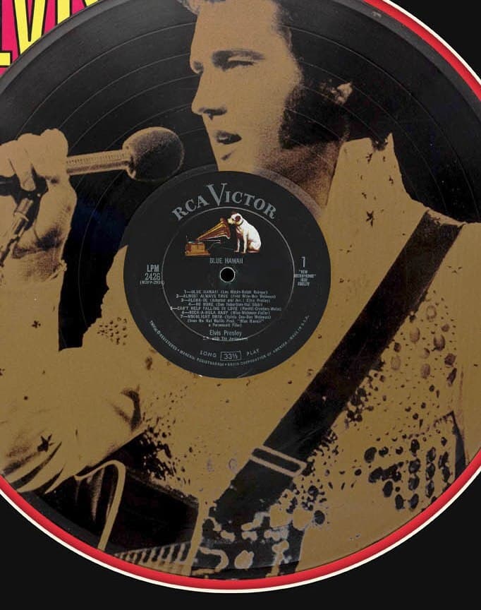 Elvis Presley Laser Etched Black Vinyl Record Reproduction Signed LP Display 3