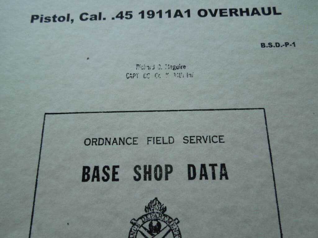 WW2 Dated 1942 M1911A1 .45 Auto ACP Overhaul Manual Rock Island Arsenal 37 Pages 2