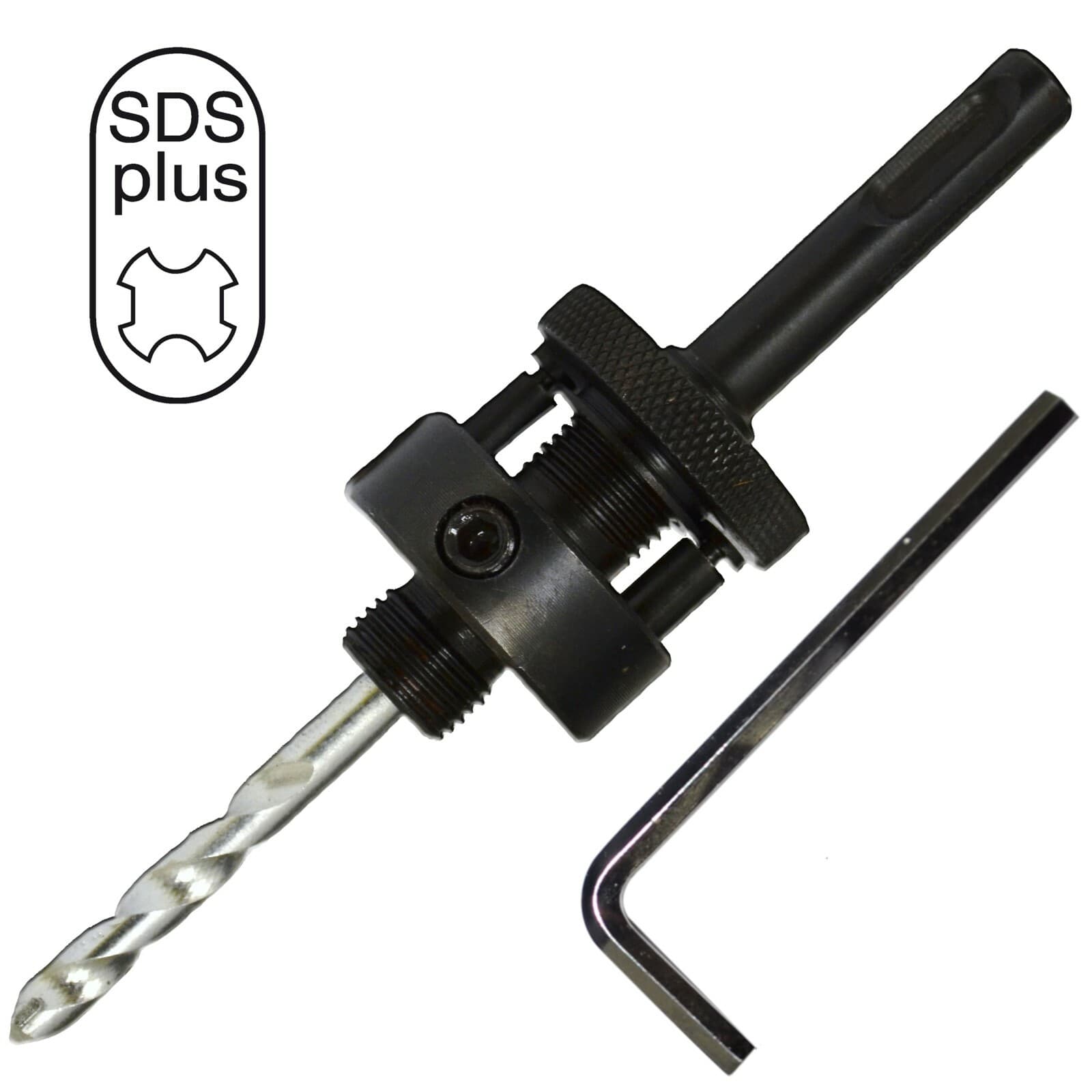Hole Saw Arbor SDS Plus for HoleSaws over 1 1/8" TCT Pilot Drill Concrete Brick 2