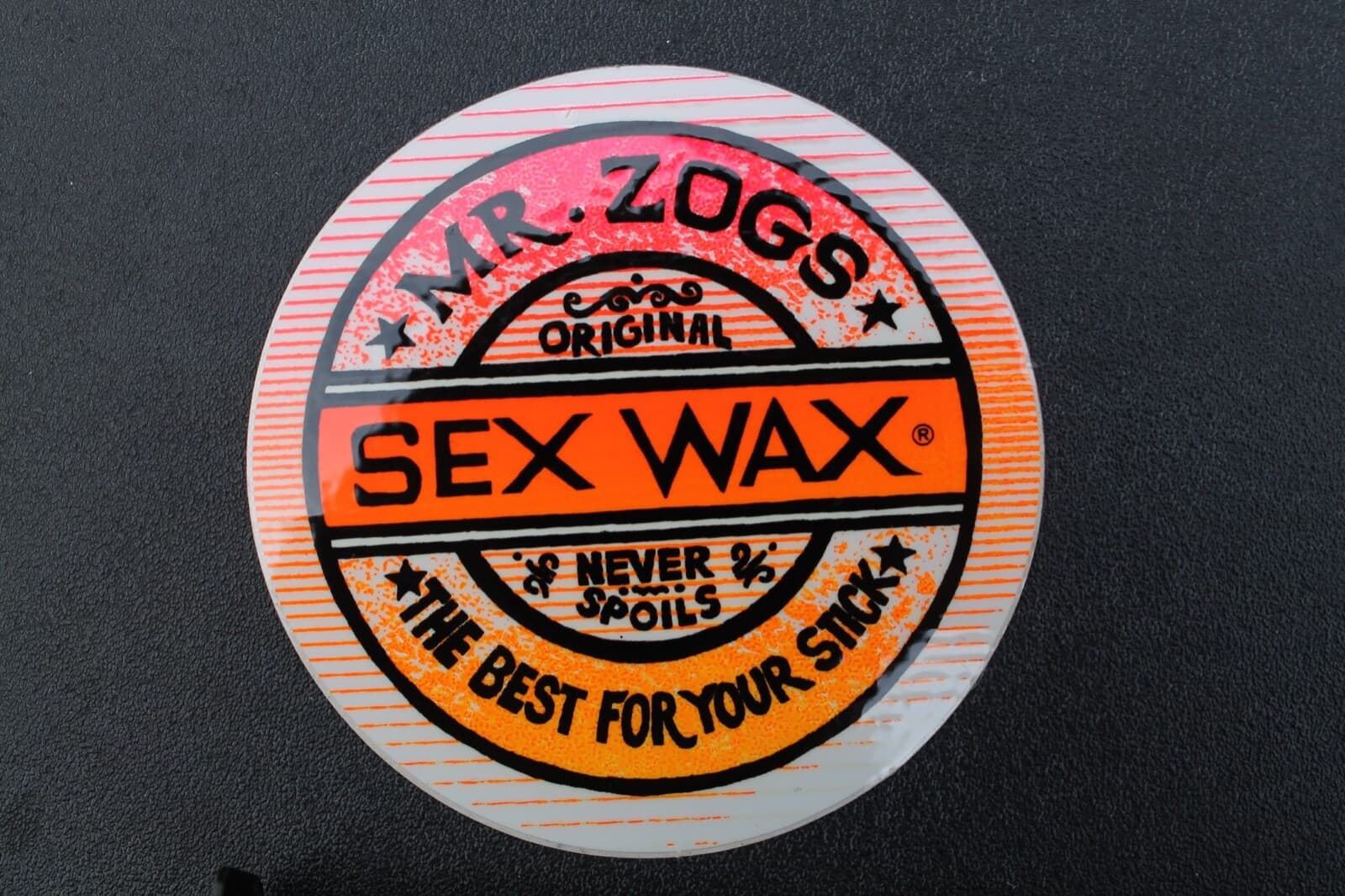 Mr Zog's Sex Wax Surfboard Neon Orange Pink OG 80's SW1A Vintage Surfing STICKER 5