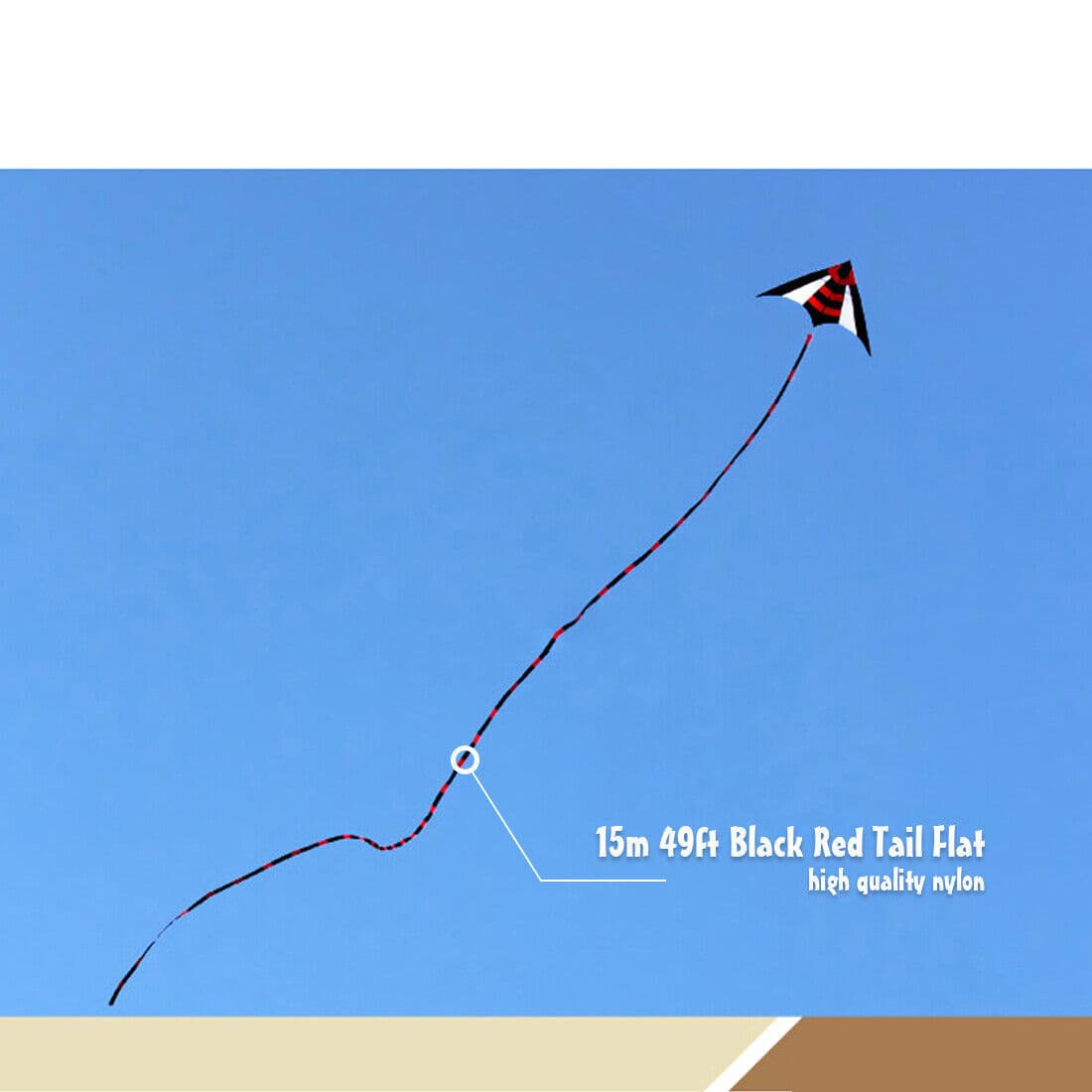 15M/49ft Rainbow Flat Nylon Kite Tail for Delta Kites Flying Children Toys&Gifts 3