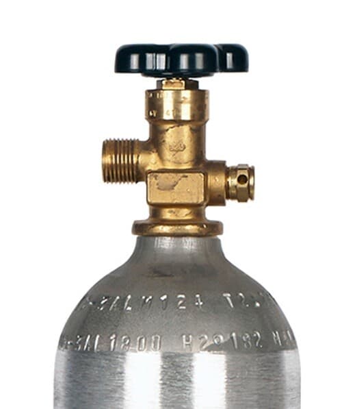 New 2.5 lb. Aluminum CO2 Cylinder Tank with CGA320 Valve DOT Stamped TC Approved 2