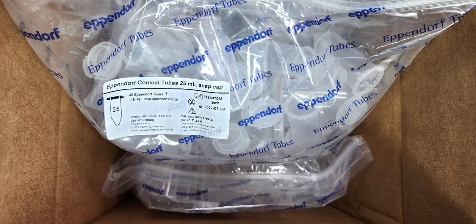 Eppendorf 0030118405 Conical Tubes 25 mL Case of 120 TUBES