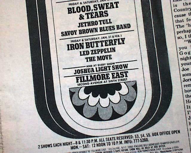 LED ZEPPELIN 1st North American Tour & DEEP PURPLE Concert 1968 Advertisements   2