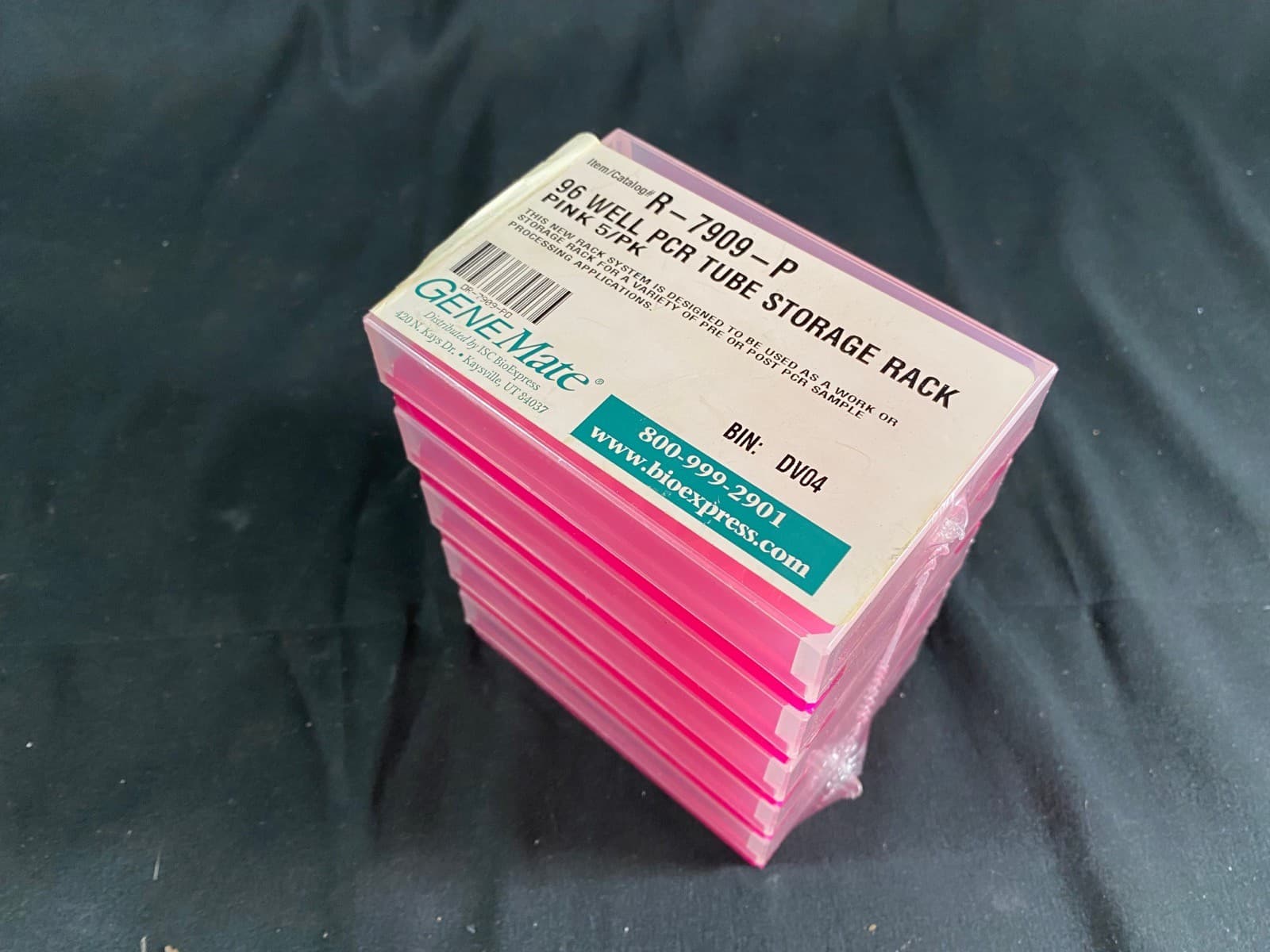 GENEMATE 96-Well PCR Tube Storage Racks Pink Polypropylene R-7909-P (5/cs) 2