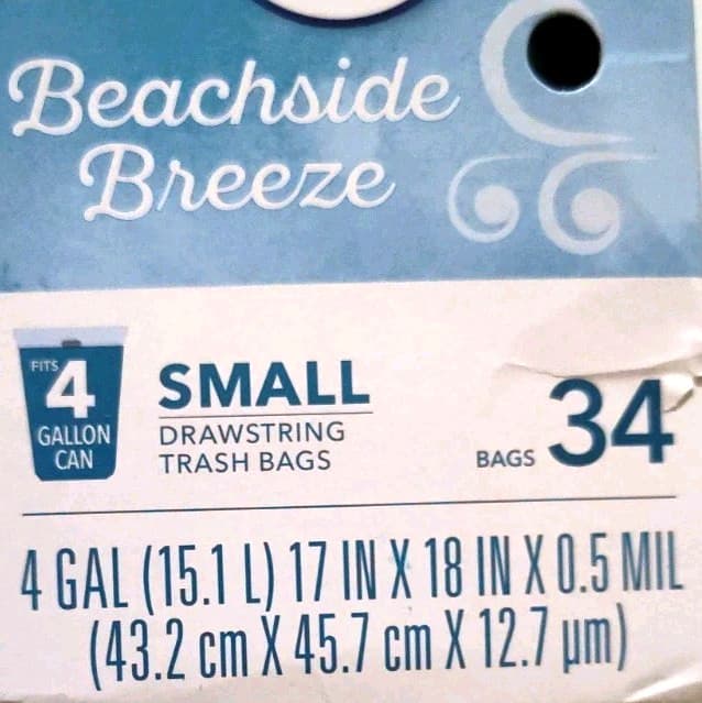 Glad Small Drawstring Trash Bags 34 Count Beachside Breeze 4 Gallon Capacity 2
