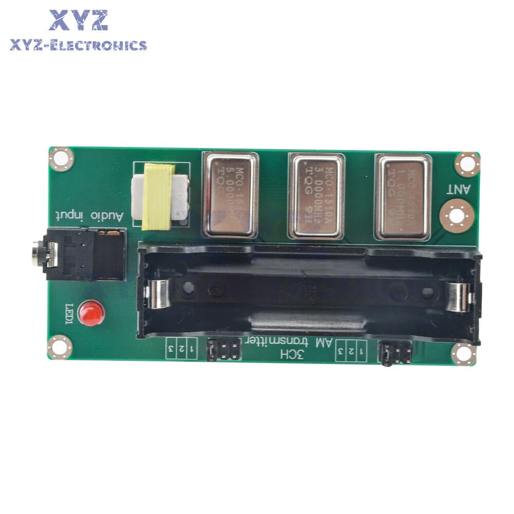 3-Channel AM Transmitter 1MHz 3MHz 5MHz Finished Board w/ Antenna & Audio Cable 3
