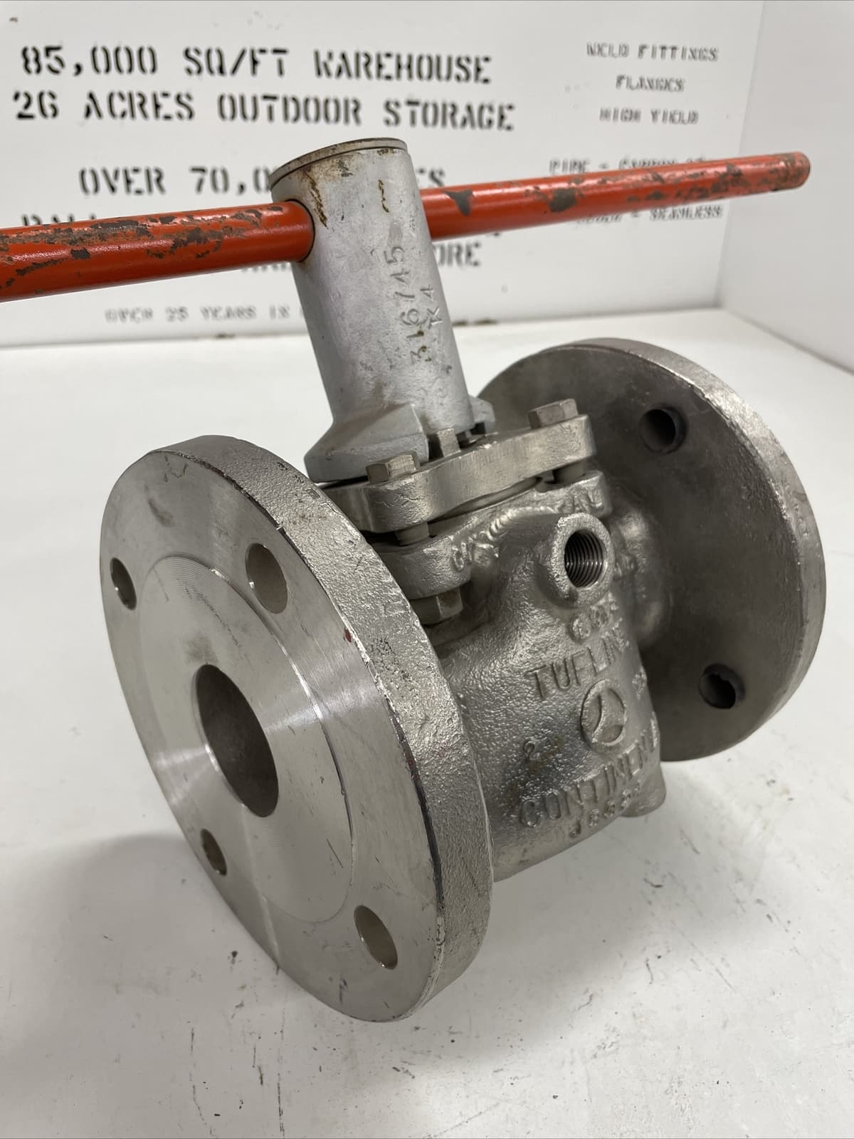 TUFLINE 067FJ Stainless Fully Jacketed Sleeved Plug Valve 3"x2”x3" Flanged CL150 4