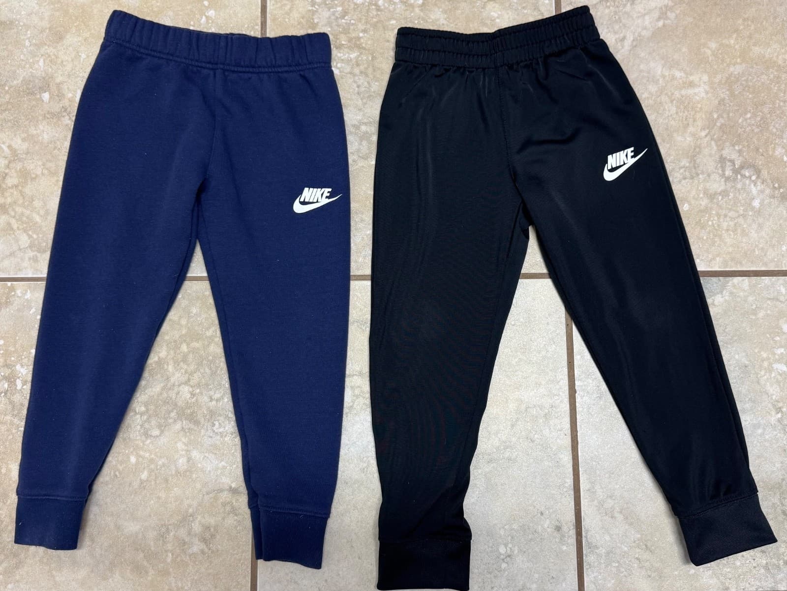 2 Pair Nike Kids’ Black Track Jogger Pants & Blue Sweat Pants - Size 4/5