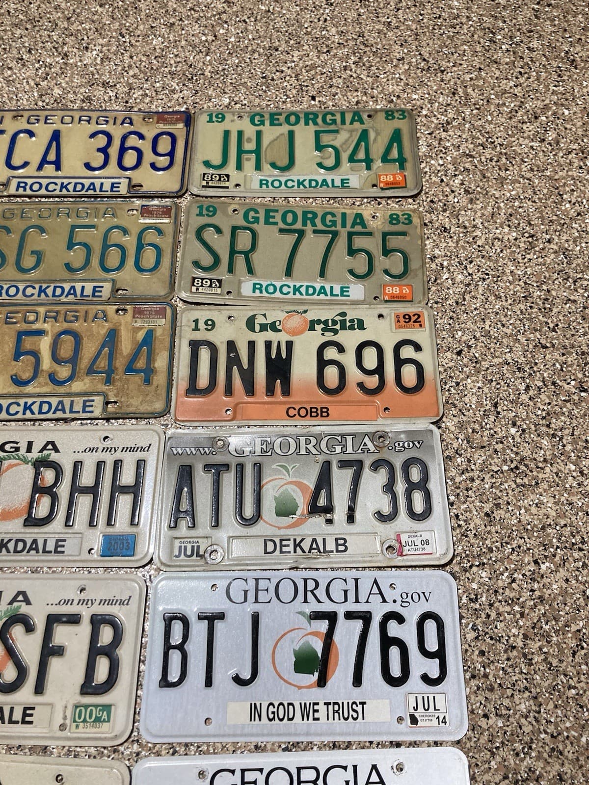 LOT (40) Georgia License Plates Peach GA Expired Craft Collect 70s 80s 90s 2000s 6