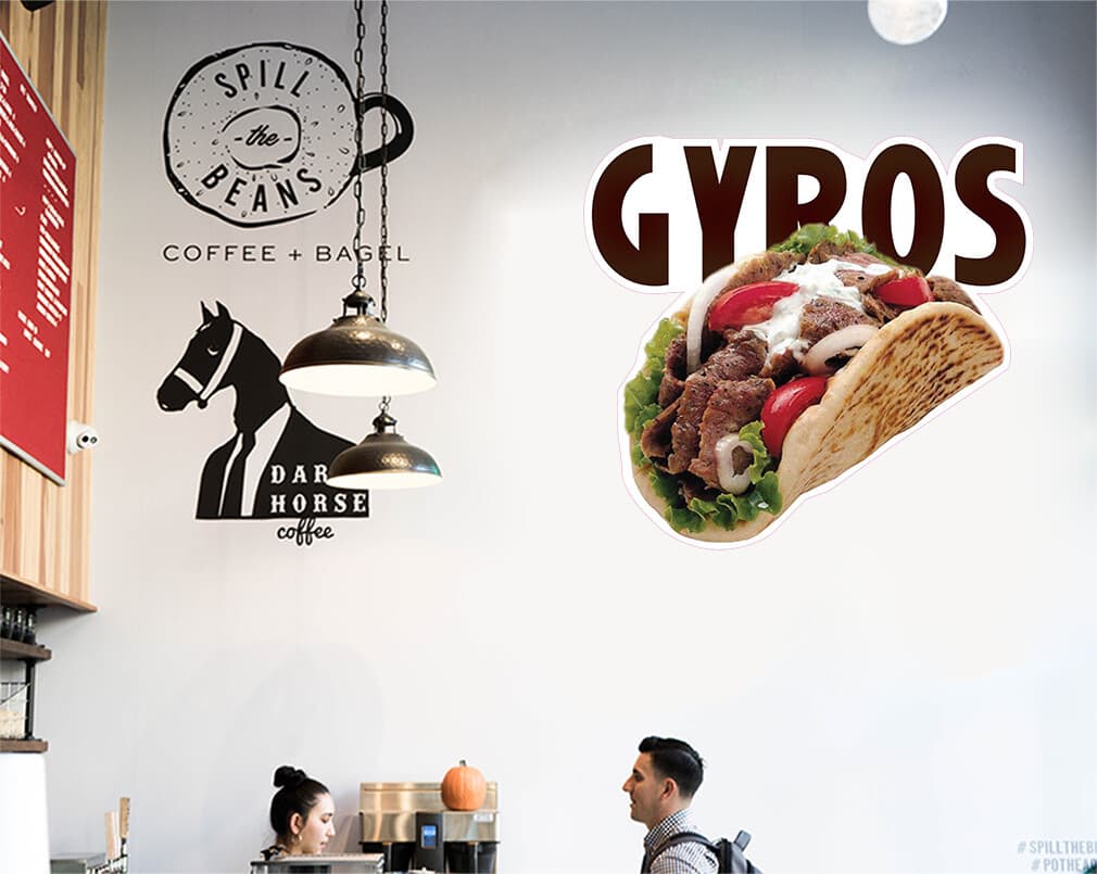 Food Truck Decals Gyros Style A Restaurant & Food Concession Sign Brown 5
