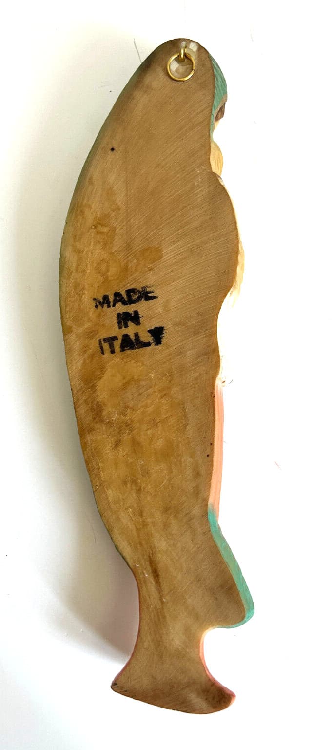 Rare VTG Made in Italy Madonna & Child Religious Wall Plaque Hand Painted 11" 5