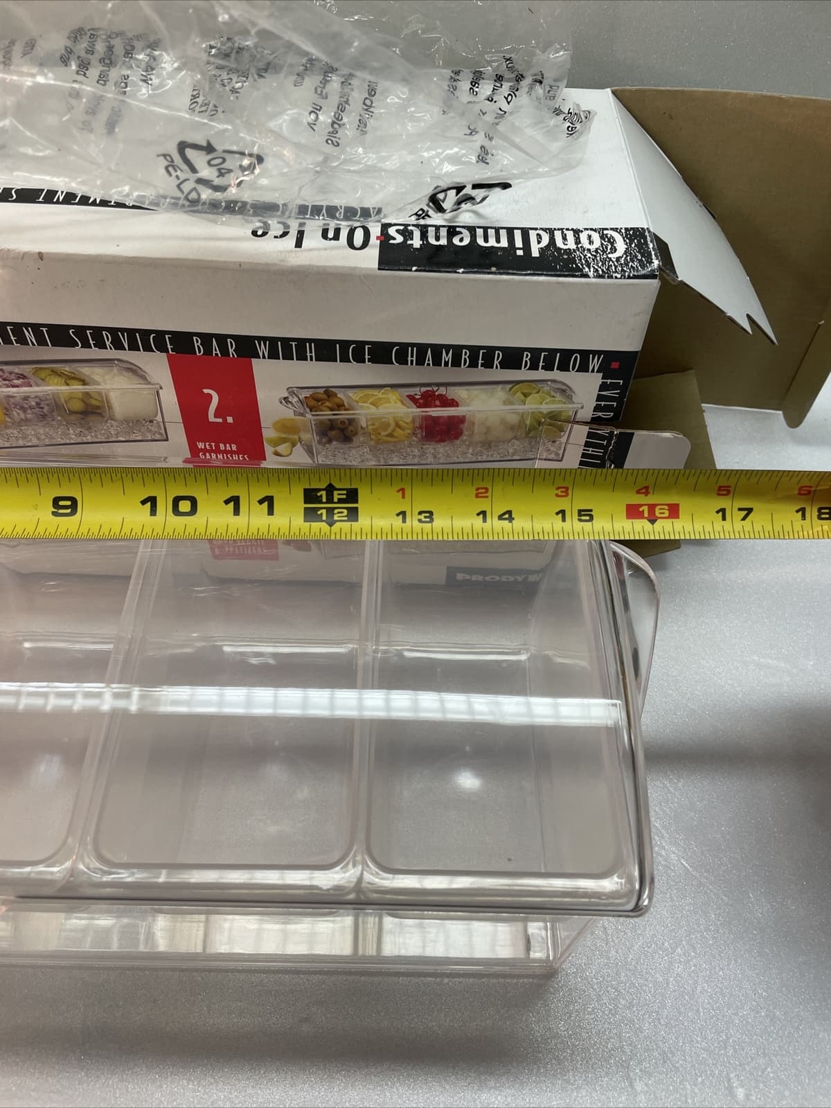 Bar Top Condiment Server Keeps Condiments Cold w/ ice 5 Removable Compartments 6