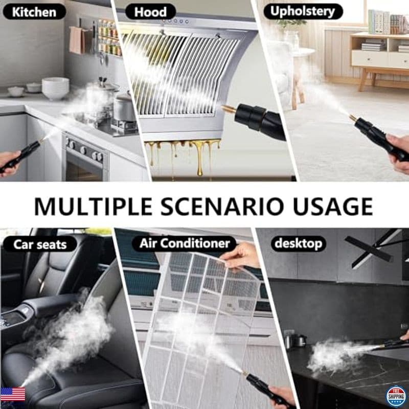 2500W Handheld Steam Cleaner - Portable with 3 Brush Heads for Deep Cleaning 6