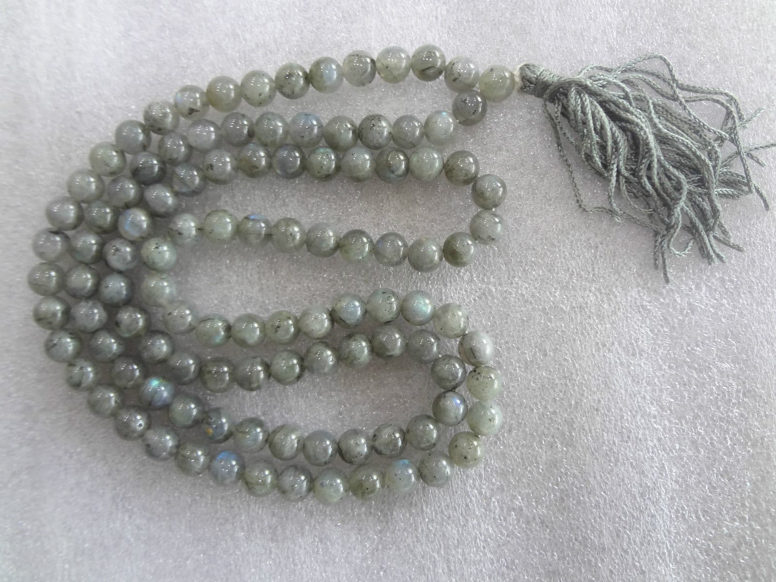 Natural 6mm Labradorite AAA Mala with 108 Prayer Beads for Meditation Necklace