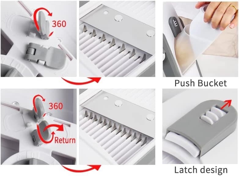 Milian Designs Mandoline Vegetable Slicer Adjustable Food Cutter Safe Upright  2