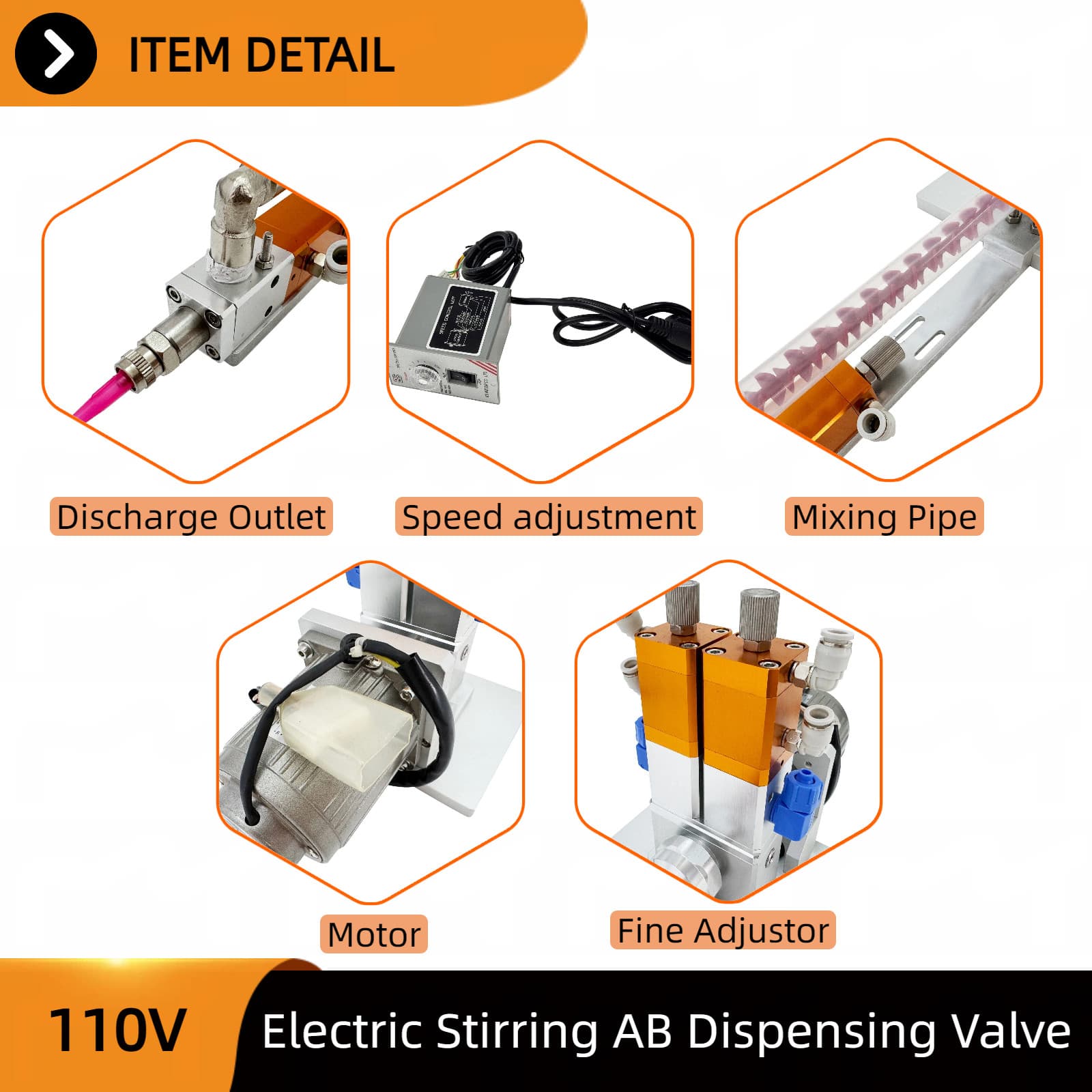 AB Two-Component Dispensing Valve Drip-Proof Electric Stirping Mixing 110V 3:1 5