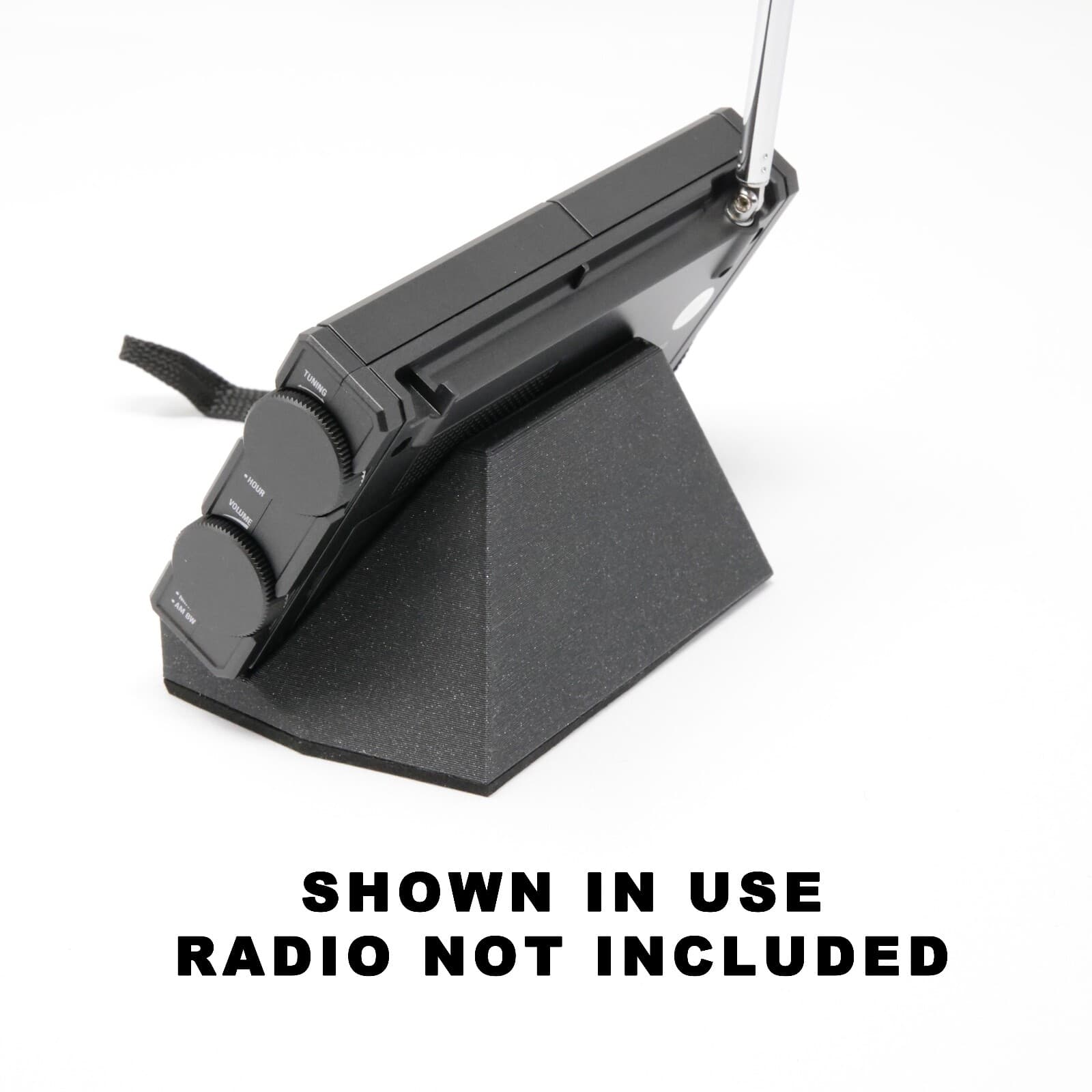 Angled Desk Stand for your own Tecsun PL330 Shortwave Radio with Grippy Base 2