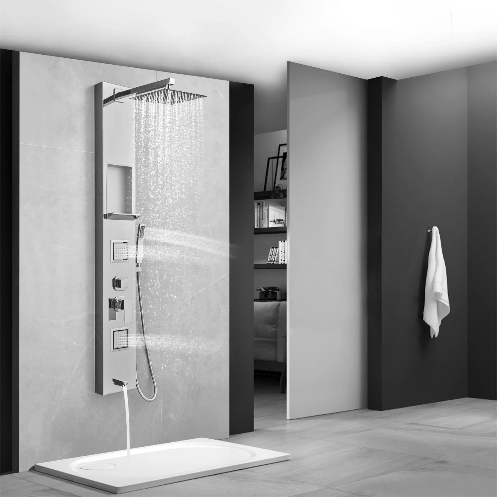 Stainless Steel Shower Panel SP-5676C H59" x D 22" x W 8.6" 2