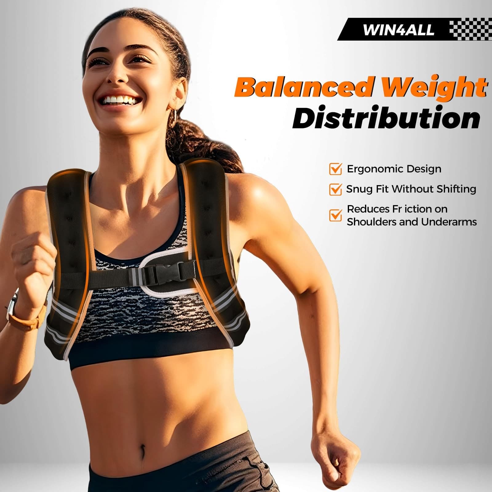 WIN4ALL Weighted Vest Men Women 6lb/8lb/12lb/16lb/20lb Weighted Vest Adjustab... 4