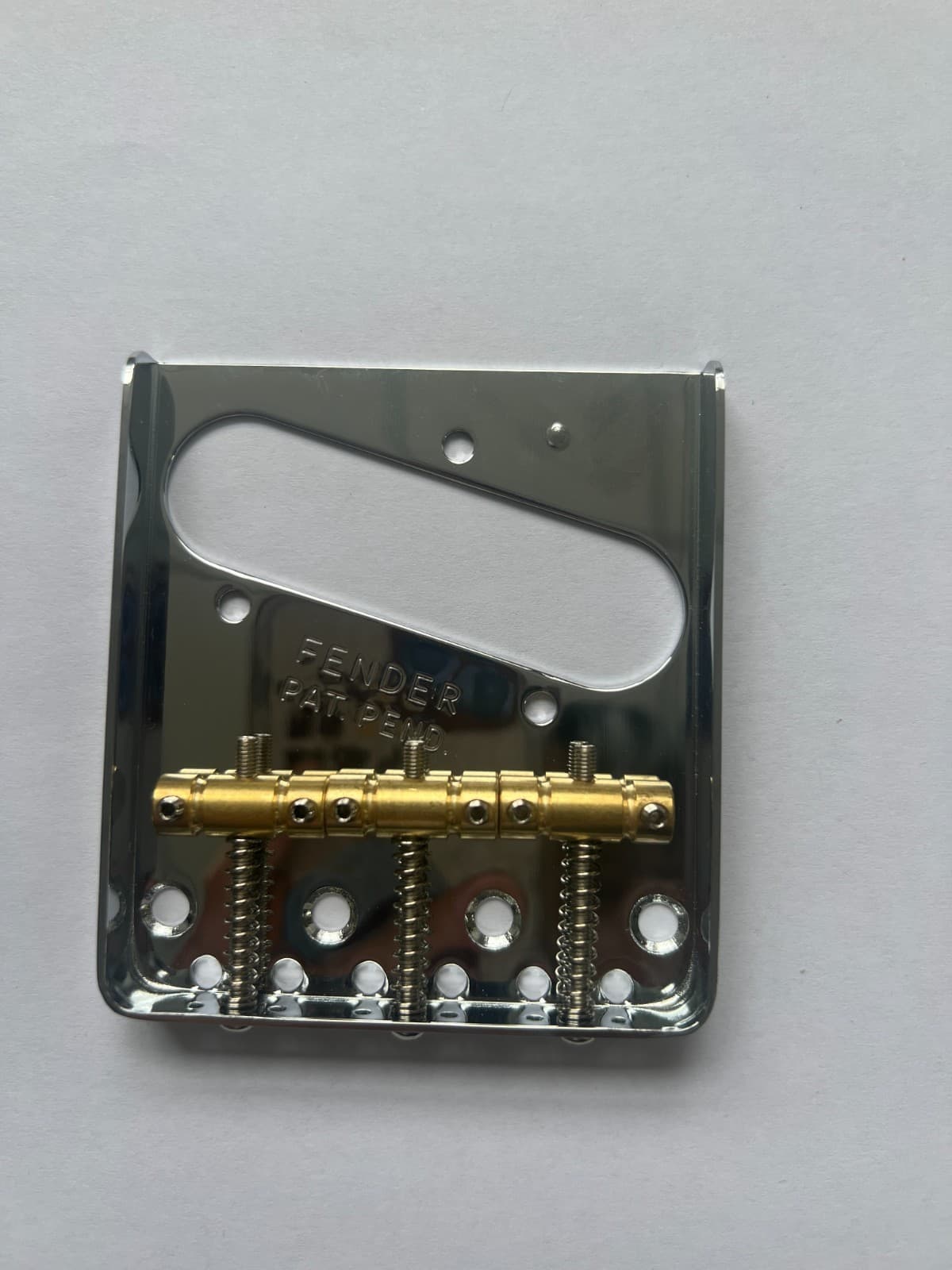 Chrome Fender Vintage Style Telecaster guitar Bridge Brass Saddles Through Body 4