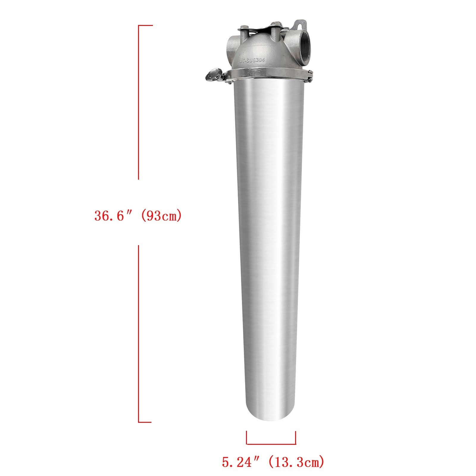 30inch Stainless Steel Pressure Water Filter Housing 1.5" NPT 4-8T Water Output 2