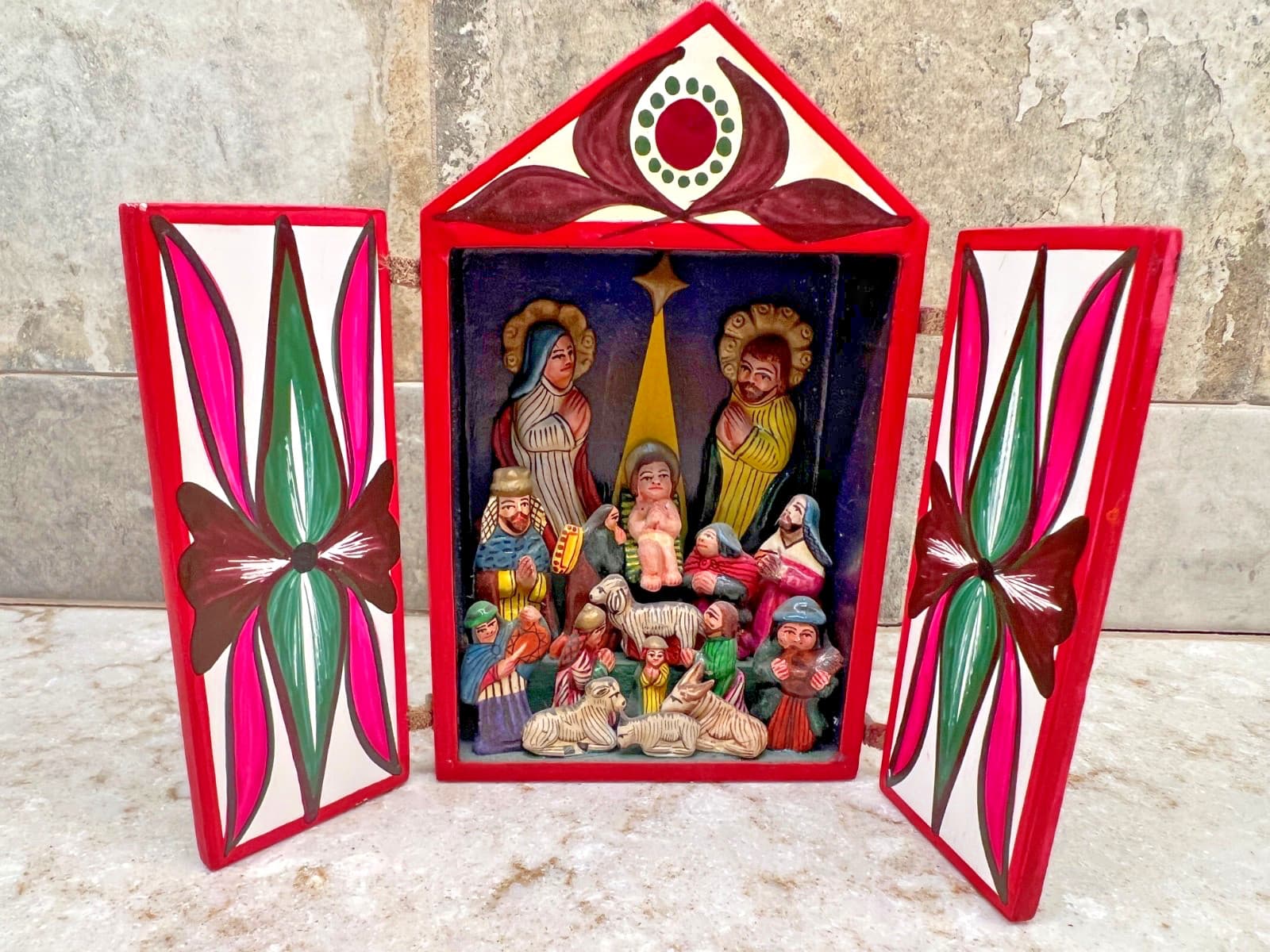 Peruvian Folk Art Nativity Retablo