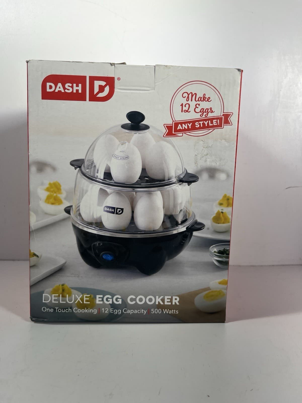 DASH Deluxe Egg Cooker 12 Eggs Capacity Electric Hard Boiled Poached Soft Boiled