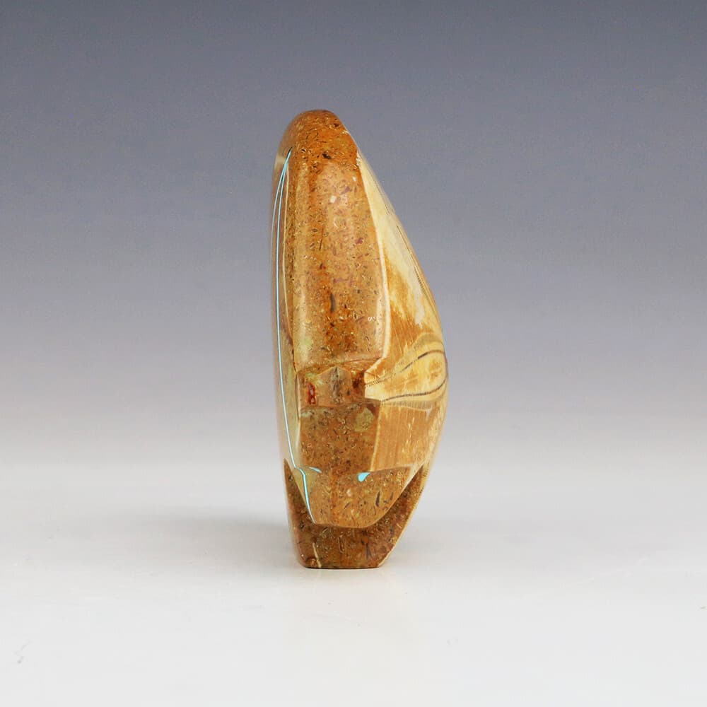 NATIVE AMERICAN ZUNI MADAGASCAR SEA URCHIN FOSSIL BEAR FETISH KENRIC LAIWAKETE 4