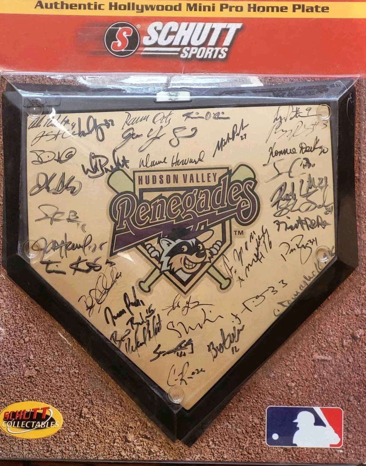 HUDSON VALLEY RENEGADES TEAM SIGNED BASEBALL SCHUTT HOME PLATE NEW YORK YANKEES 3