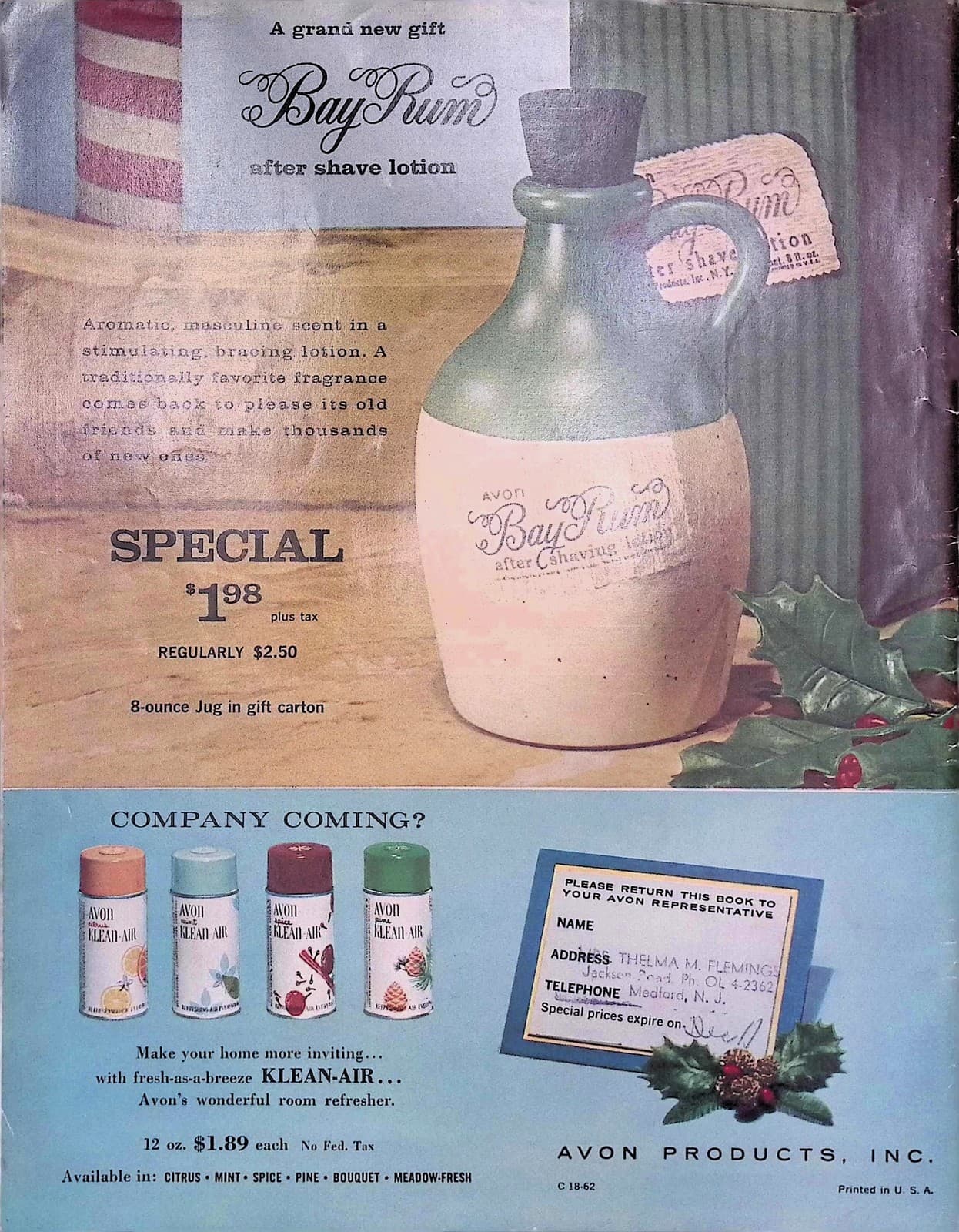 Avon 1962 Holiday Campaign Brochure Perfume Tree Ornaments Gift Guide 2