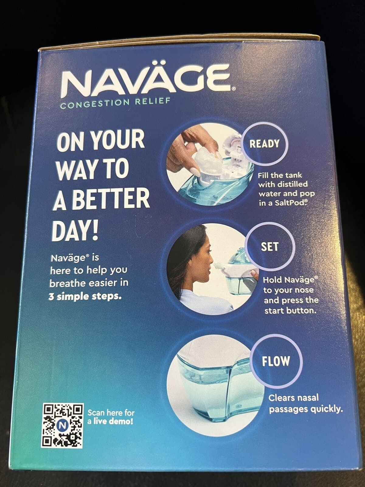 Navage Saline Nasal Irrigation with 30 salt pods powered suction allergy 2